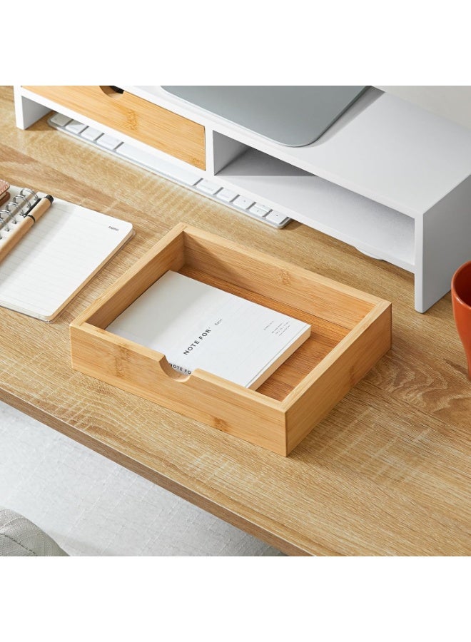 SoBuy BBF02-WN Universal Monitor Stand with 2 Drawers and Storage for Laptop or Screen 47 x 18 x 11 cm Natural White - Image 5
